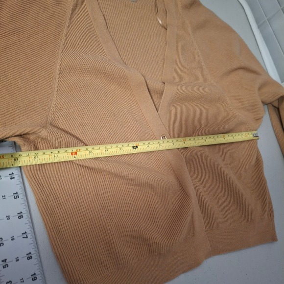 Sioni Womens Camel Tan Ribbed Dolman Sleeve Open Front Cardigan Sweater M - Picture 7 of 8